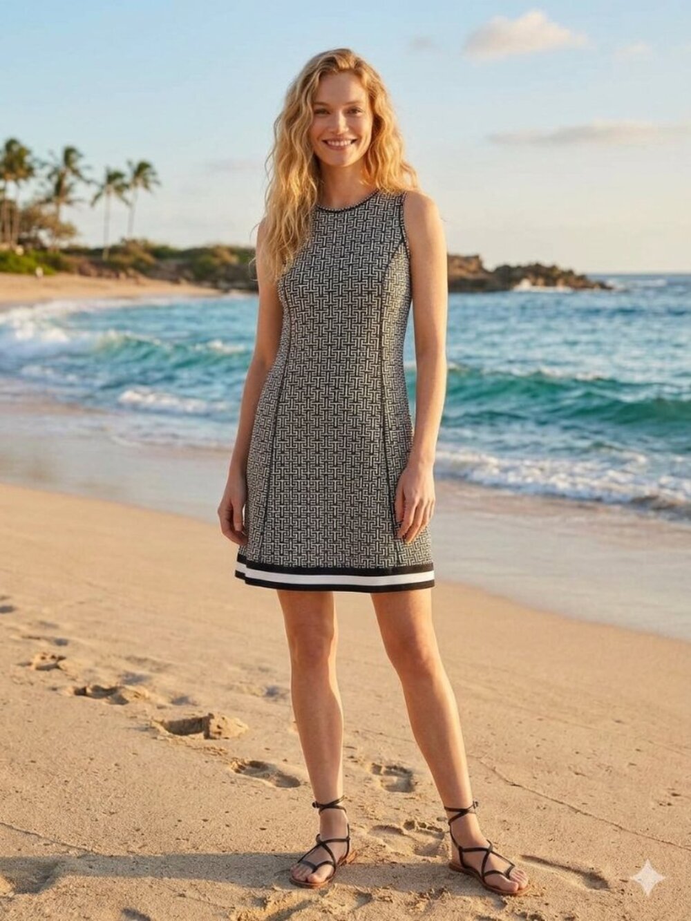 NWT Southern Tide Lyllee geometric print performance dress, size S